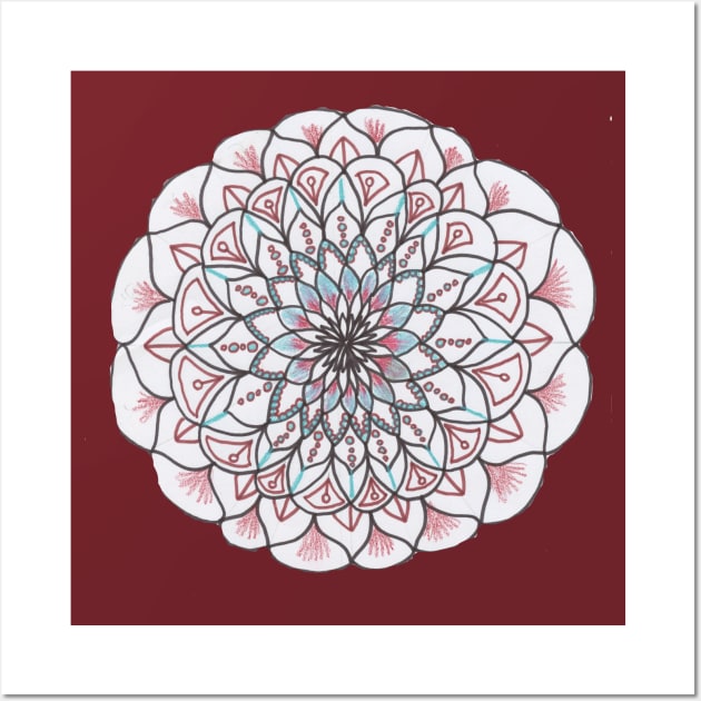 Maroon Mandala Wall Art by Izzyolda